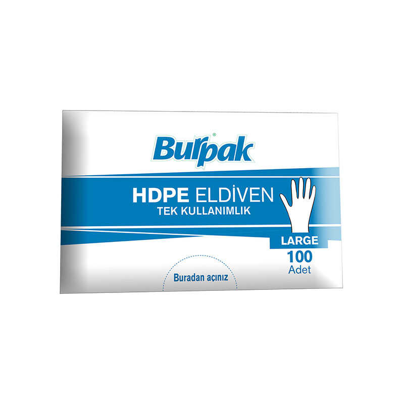 Eldiven Tek Kullanımlık HDPE Şeffaf Burpak 100 Adet