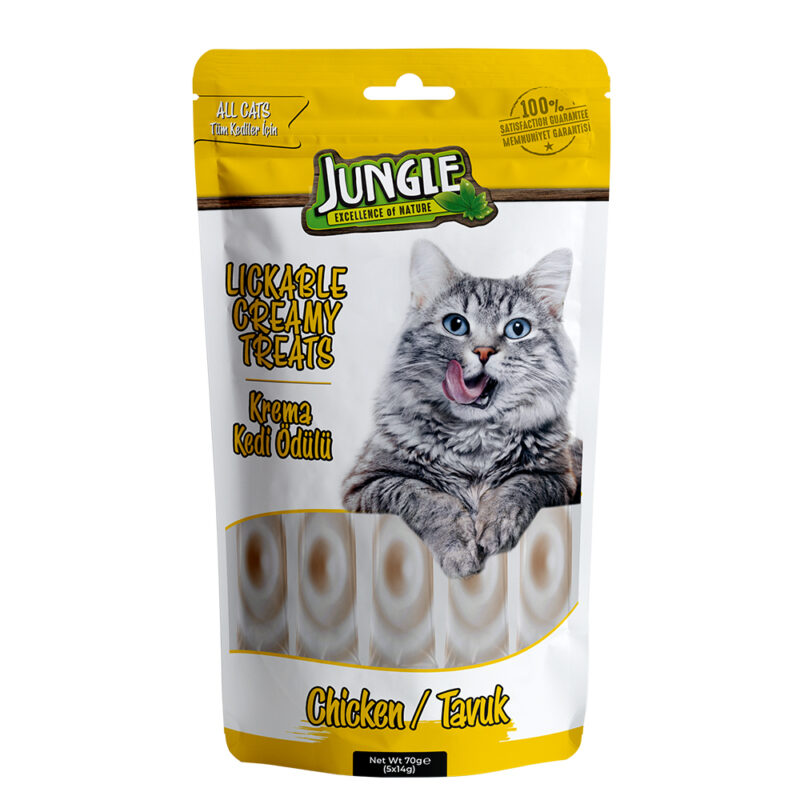 Kedi Ödül Maması Jungle Cream Tavuklu Sıvı 5x14 gr