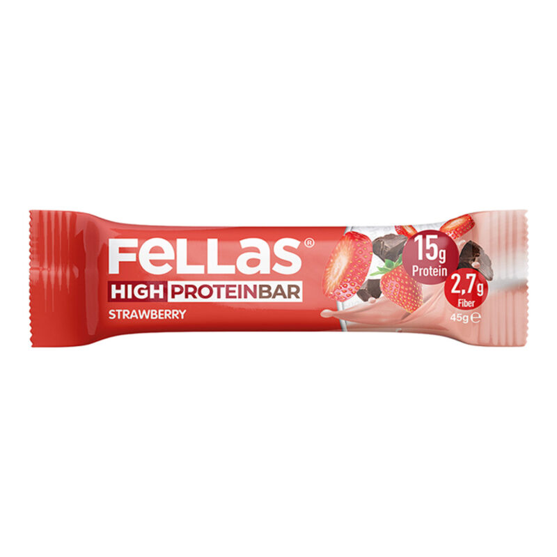 Fellas Çilekli Yüksek Proteinli Bar 45 gr