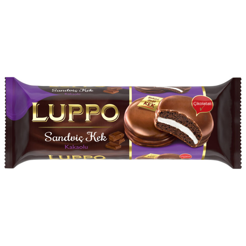 Luppo Sandviç Kek Kakaolu 8'li Paket 23 gr x 8 Adet