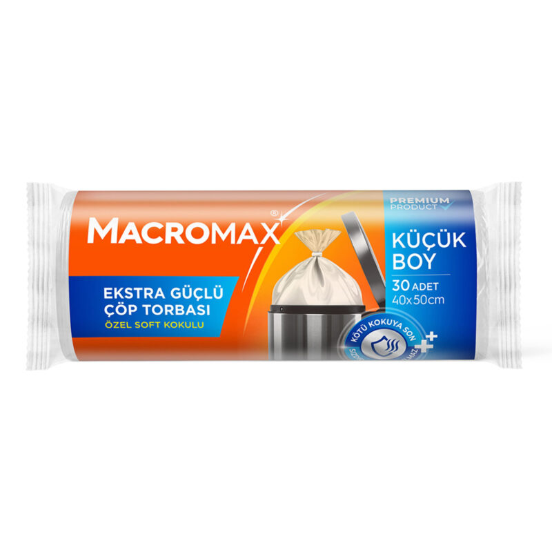 Macromax Extra Güçlü Çöp Torbası Küçük Boy 30 lu