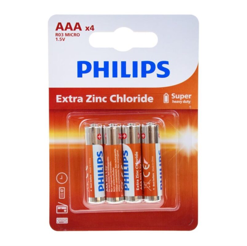 Philips Extra Zinc Chloride AAA Pil 4 Adet 1,5 Volt