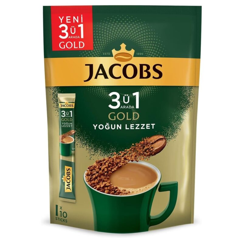 Jacobs 3ü1 Arada Gold Yoğun Lezzet 10 lu Paket Kahve